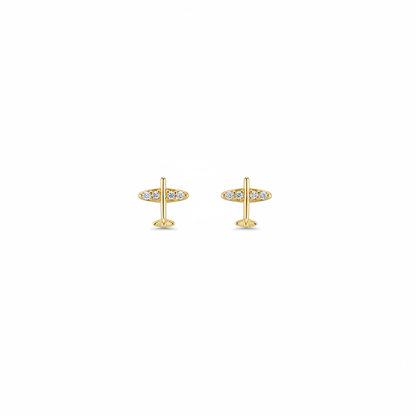 Topos avión oro 18k fondo blanco