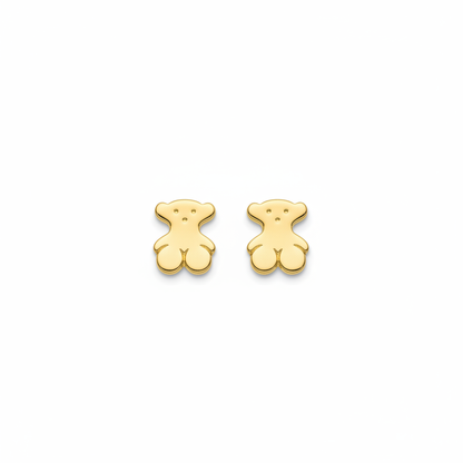 Topos osito oro 18K flat lay fondo blanco