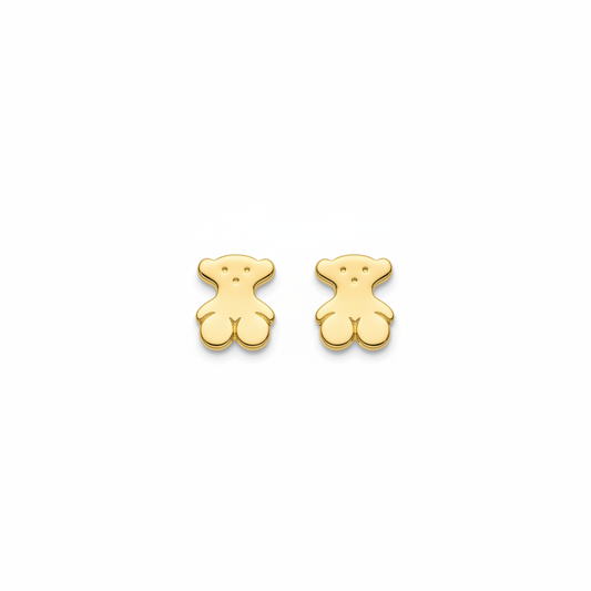 Topos osito oro 18K flat lay fondo blanco