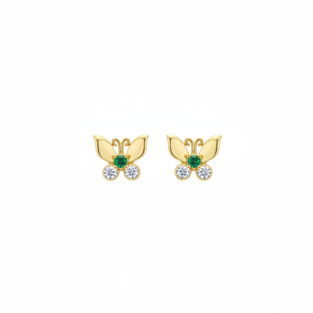 Topos mariposa oro 18k fondo blanco