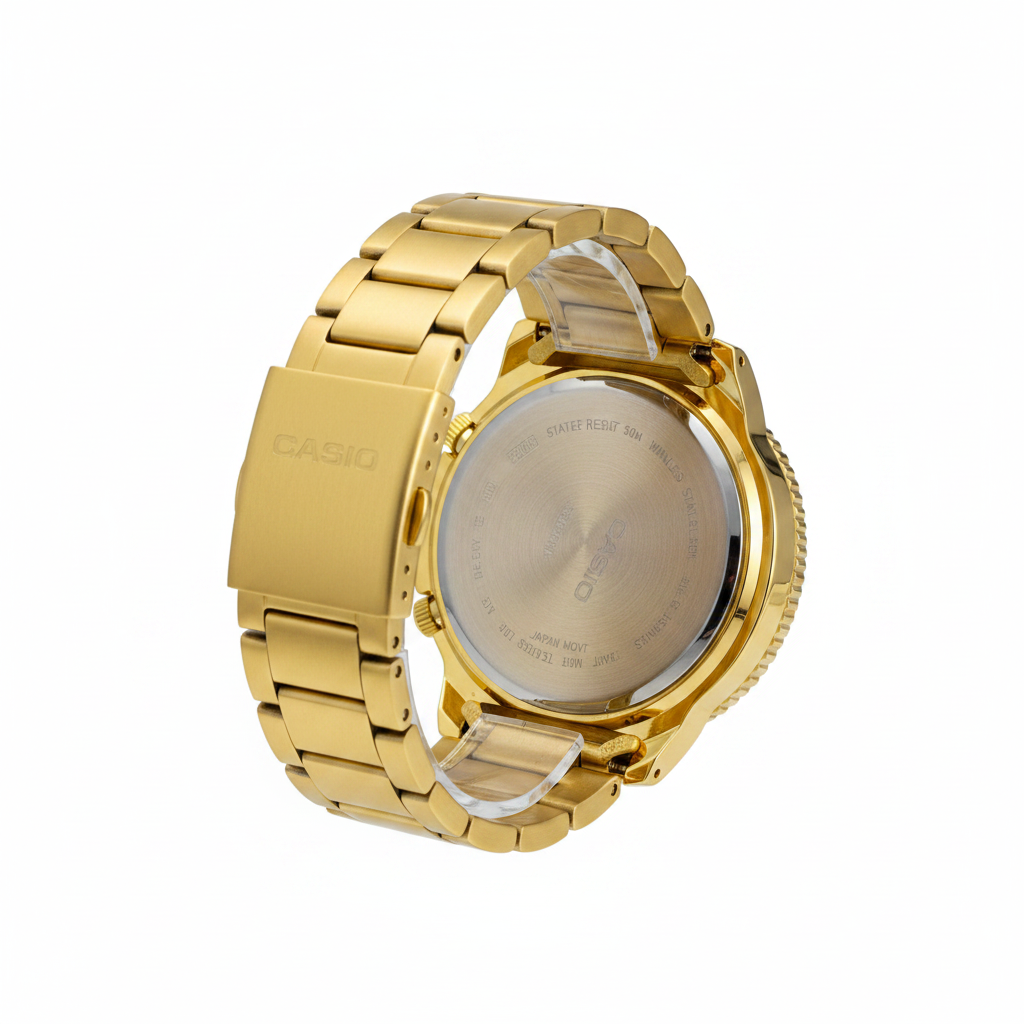 Casio Deportivo Dorado REF 18206 - vista trasera fondo blanco
