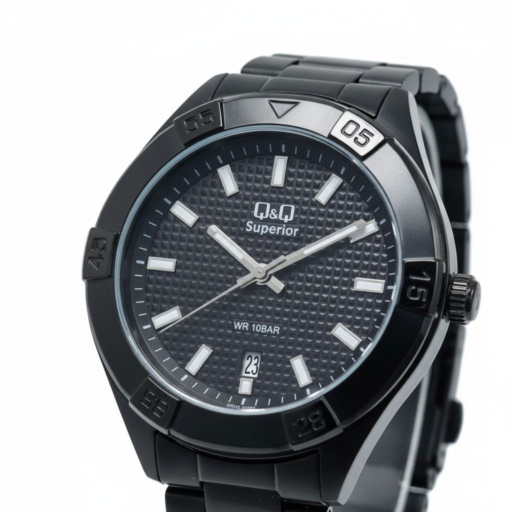 Reloj Q&Q Superior Negro - Detalle esfera
