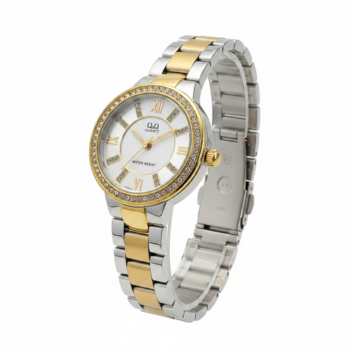 Reloj Q&Q bicolor romano - vista 3/4