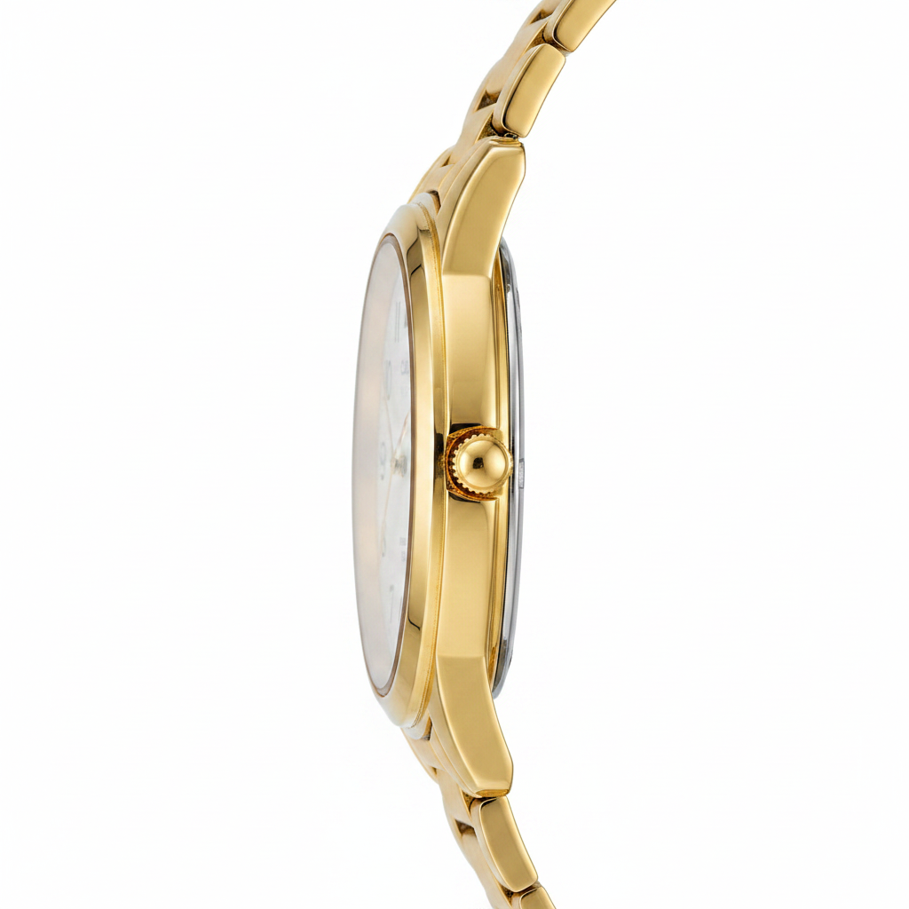 Casio Dorado REF 15041 - vista lateral fondo blanco