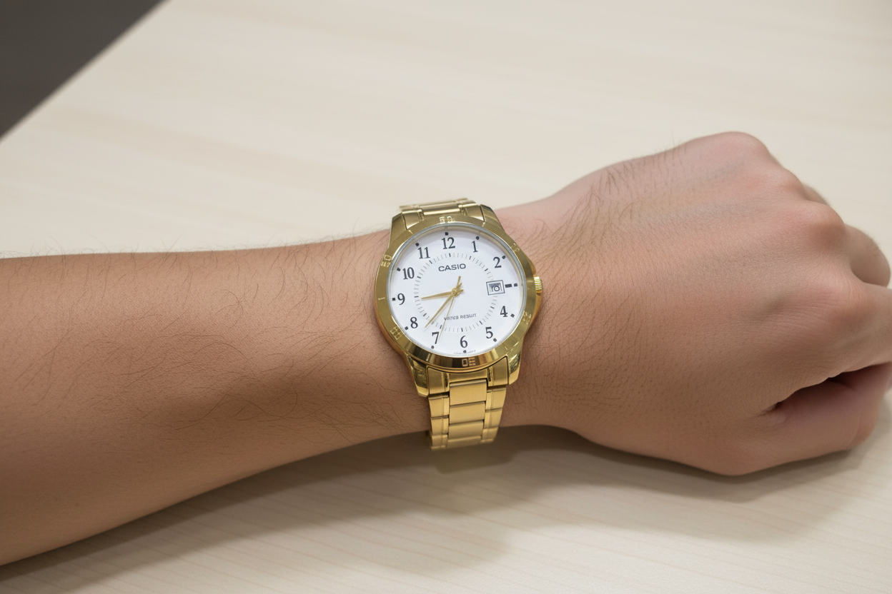Casio Dorado REF 18593 - en muñeca masculina