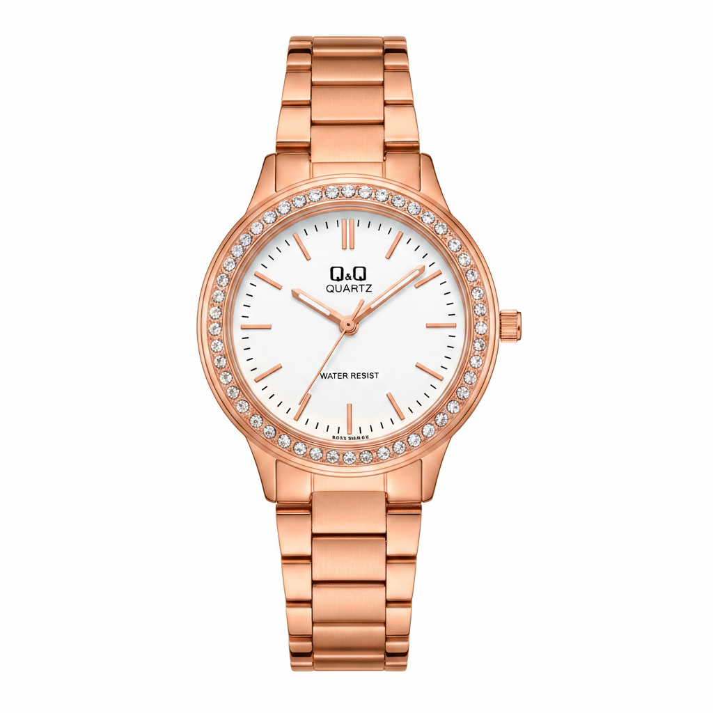 Reloj Q&Q rose gold presidente - vista frontal