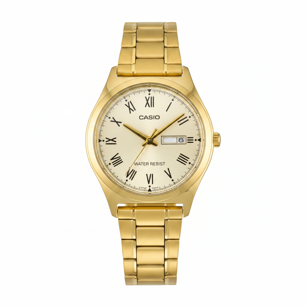 Casio Dorado REF 18400 - vista frontal fondo blanco