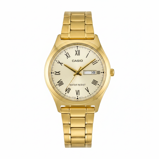 Casio Dorado REF 18400 - vista frontal fondo blanco